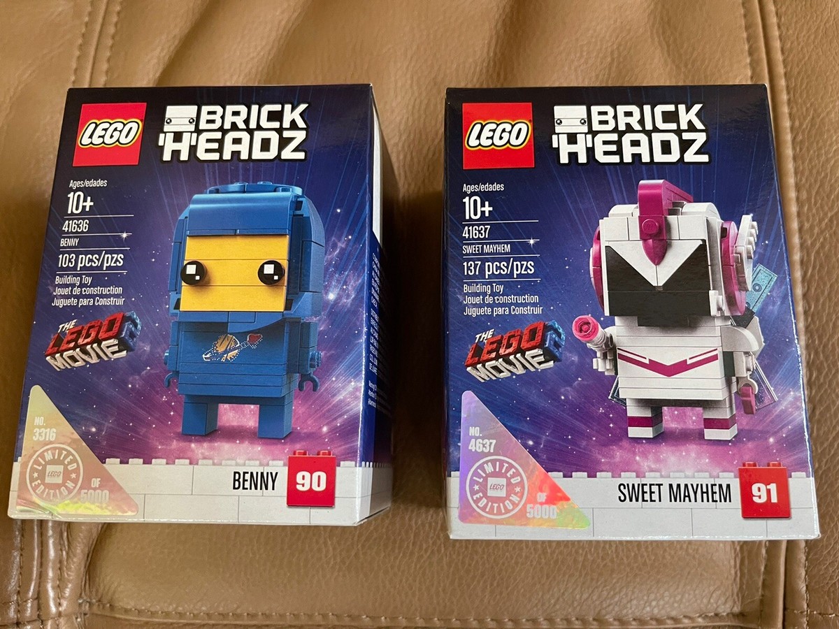 LEGO 41636 & 41637 BRICKHEADZ Benny & Sweet Mayhem LEGO Movie 2