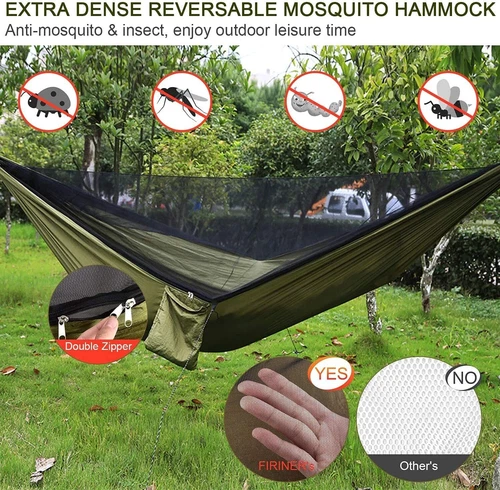 Portable Double 2 Person Camping Hammock Tent with Mosquito Net / Rain Fly Tarp - Picture 19 of 34