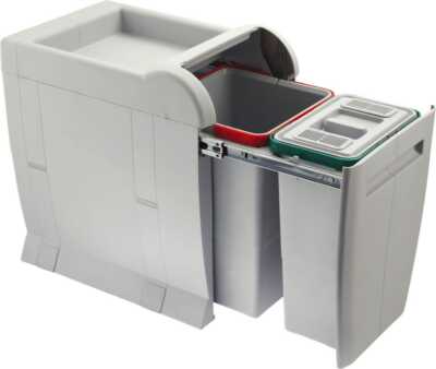 Supporto Estraibile Per Bidone Spazzatura - Struttura Fissa Per Armadio Cucina - Kit Sottolavello Per Riciclaggio Rifiuti