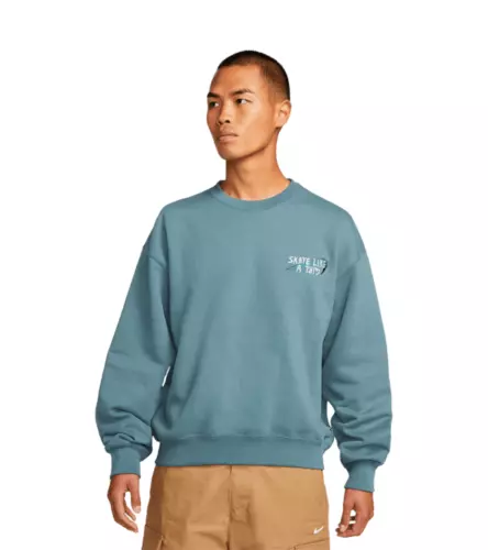 Size L Large - Nike SB x Skate Like a Girl Fleece Teal Crew sweater sweat shirt