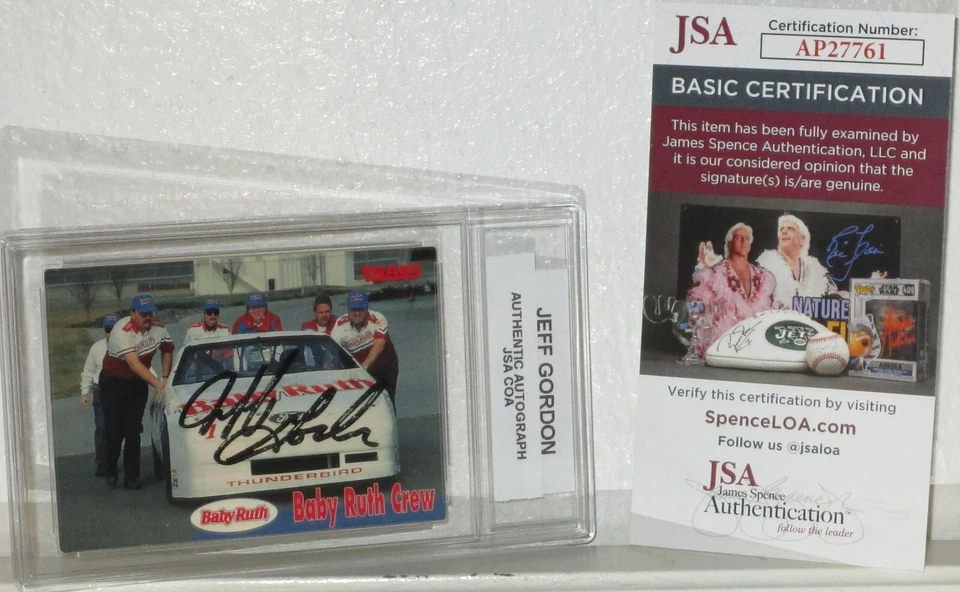 TRAKS JEFF GORDON AUTOGRAPHED BABY RUTH CARD JSA/COA AUTHENTIC AUTOGRAPH RARE - Image 2 of 4