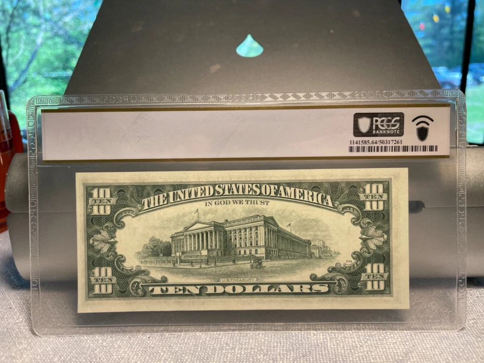 (#101452) 1974 $10 Boston.  AC block. FR 2022 (1 of 2 sequential) PCGS 64 PPQ - Image 2 of 2