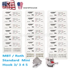 50Pack Dental Orthodontic Brackets Brace Mini Standard Roth MBT .018 .022 AZDENT