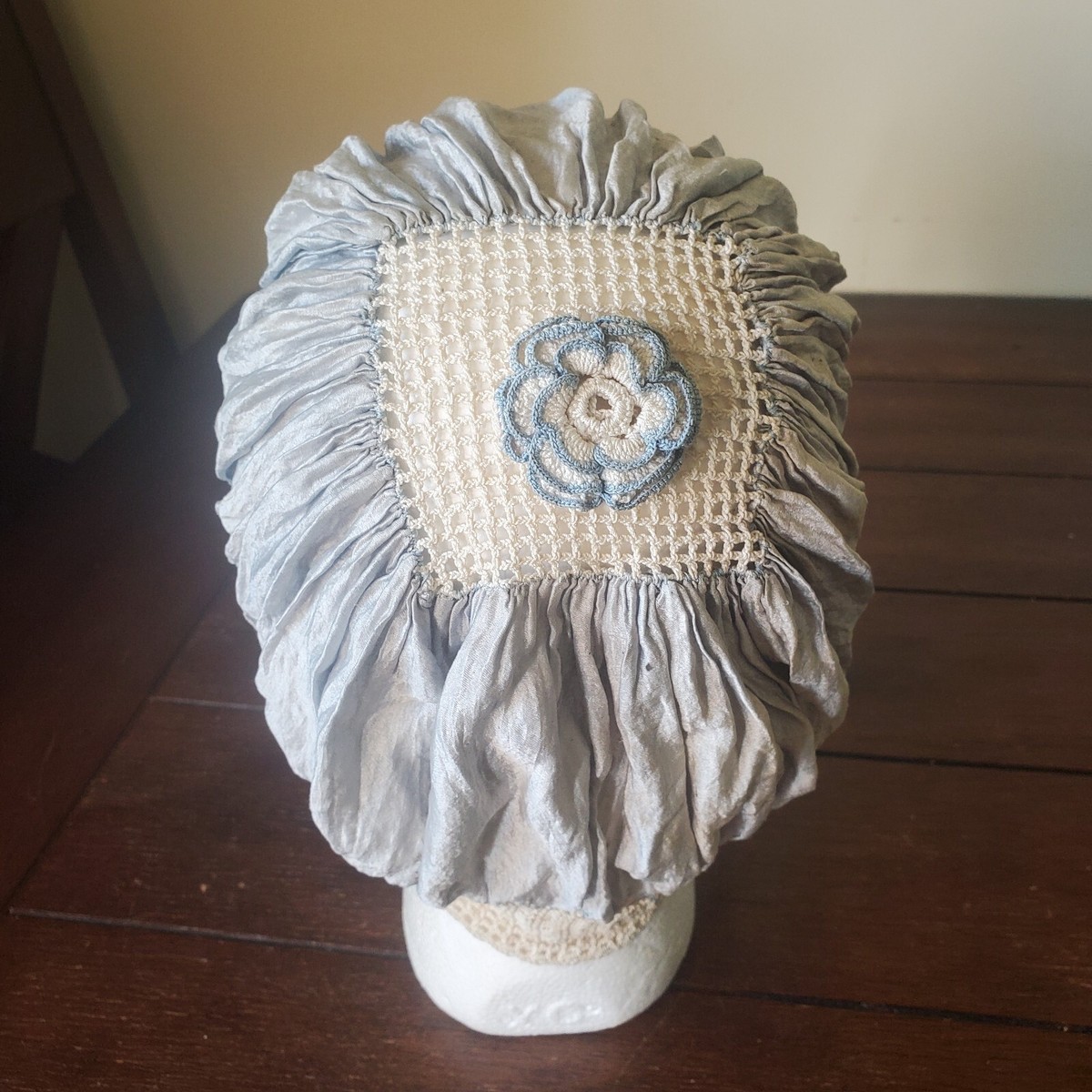 Antique 1910 1920s Victorian French Night Cap Bonnet Silk Antique 1910 1920s Victorian French Night Cap Bonnet Silk