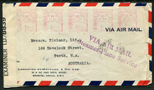 Jamaica - 5/ meter censor cover to Aust. via Air Mail Steamer Plane Service 1945