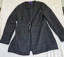 Seraphine Coat Womens 6 Black Marina Maternity Boucle Lined Classic Elegant