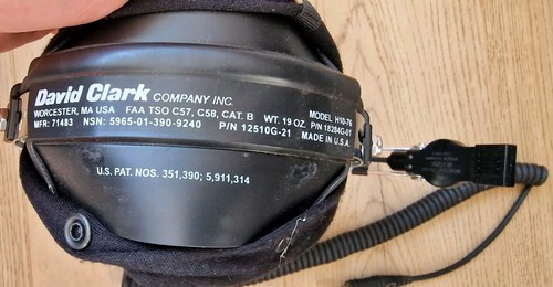 David Clark Military Aviation Headset P/N12510G-21 Model H10-76 - NATO, USAF - Foto 5 di 5