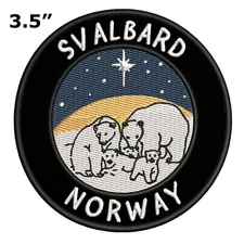 SVALBARD NORWAY Patch Iron-On Embroidered Applique Nature Badge Souvenir