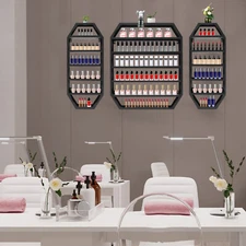 3pcs Wall-Mount Nail Polish Storage Racks Metal Multi-tiers Nail Display Racks