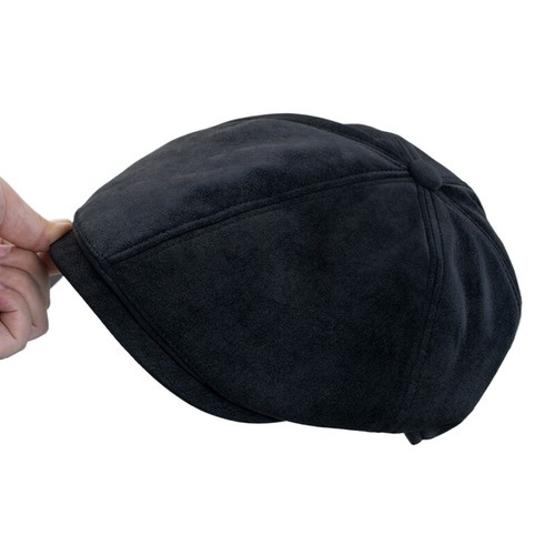 Men Faux Suede Flat Hat Vintage Newsboy Cap Outdoor Casual Adjustable Hat Retro - Picture 8 of 11