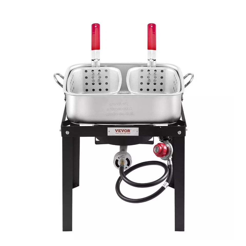 18 夸脱铝制户外丙烷深炸锅套件鱼翼炸锅带2个篮子 — 第 3/4 张图片