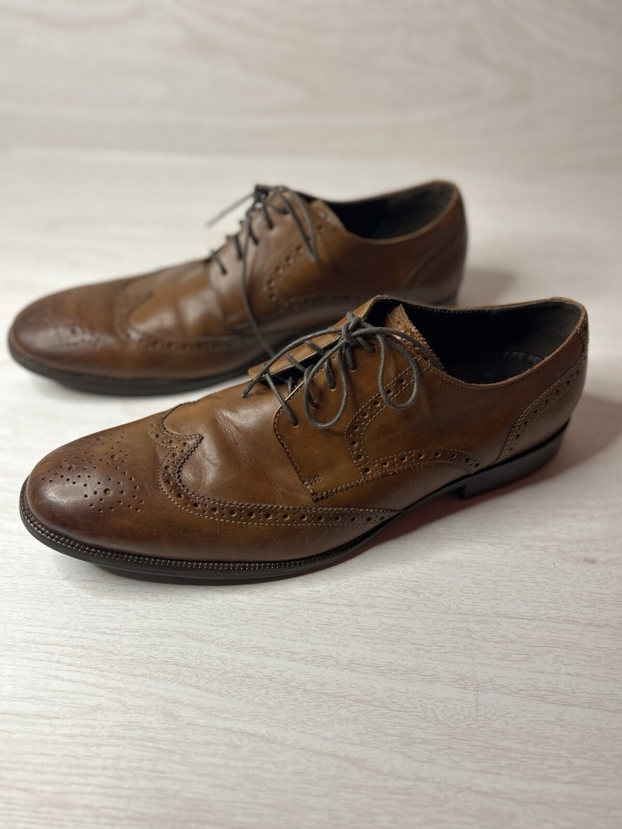 Cole Haan Mens Size 14M Benton Wingtip Brown Leather Oxfords  display picture 2