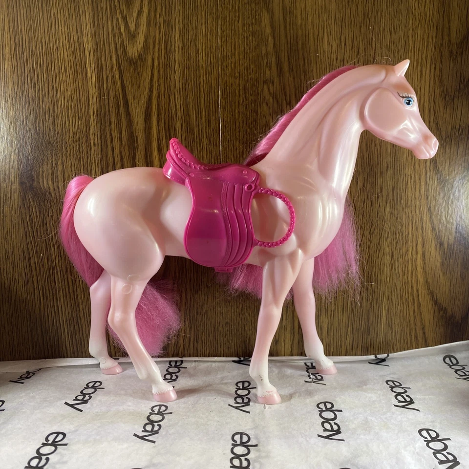 Barbie Caballo Rosa Mattel 2002 Pelo Rosa y Sillín RARO Foto 2 de 4