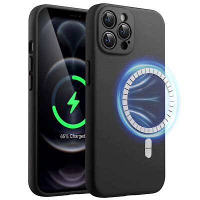 Magnetic Silicone Case for iPhone 12 Pro Max 6.7-Inch, Compatible with MagSafe