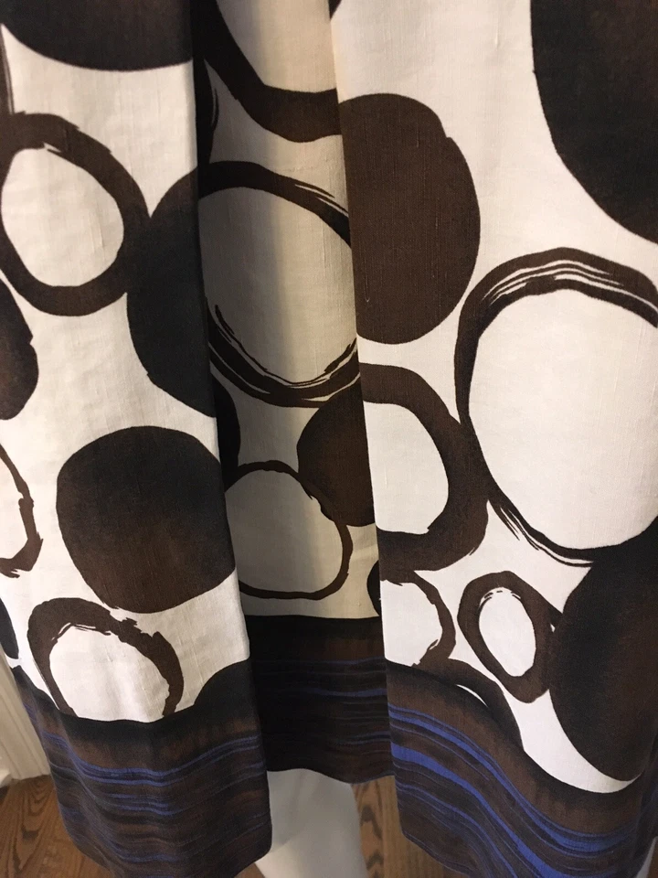 Vestido Kensie tamanho M marrom seda linho mistura decote enfeite em excelente estado usado - Imagem 3 de 4