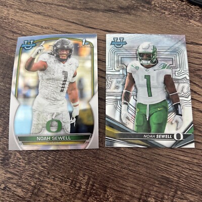 Noah Sewell 2022 Bowman Chrome #57/Bowman s Best University #7 Oregon 2-Card Lot