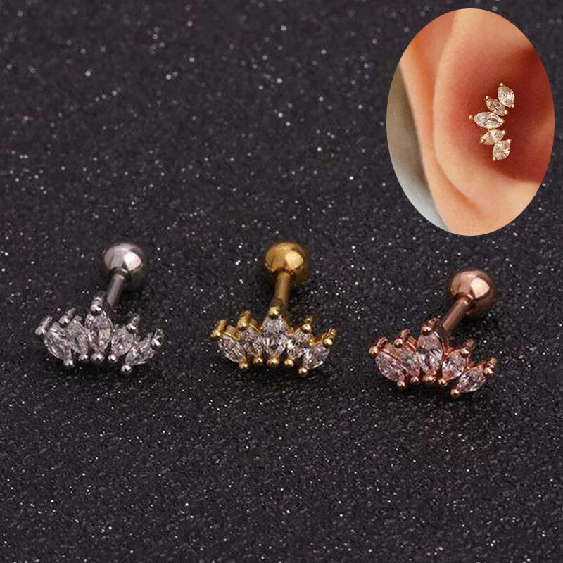 Clear cartilage earrings deals