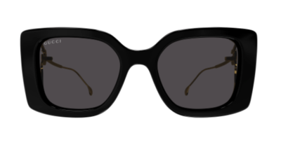 GUCCI スクエアフレムサンクラス GG1567SA 001 Gucci GG1567SA 001 Black-Gold/Grey Oversized Square Women's