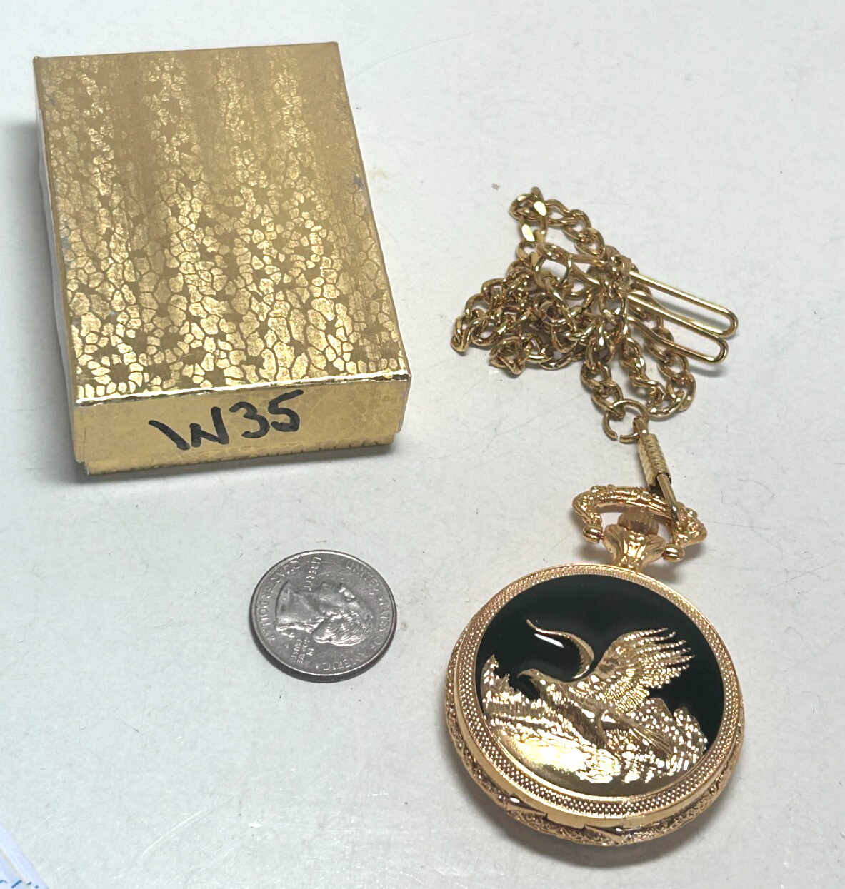 Vintage Flying Eagle Pocket Watch in Gift Box W35-image