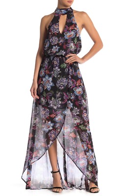 dezzi blush multi floral halter shift maxi dress Baltic Born Womens Macey Maxi Dress | Blush Floral
