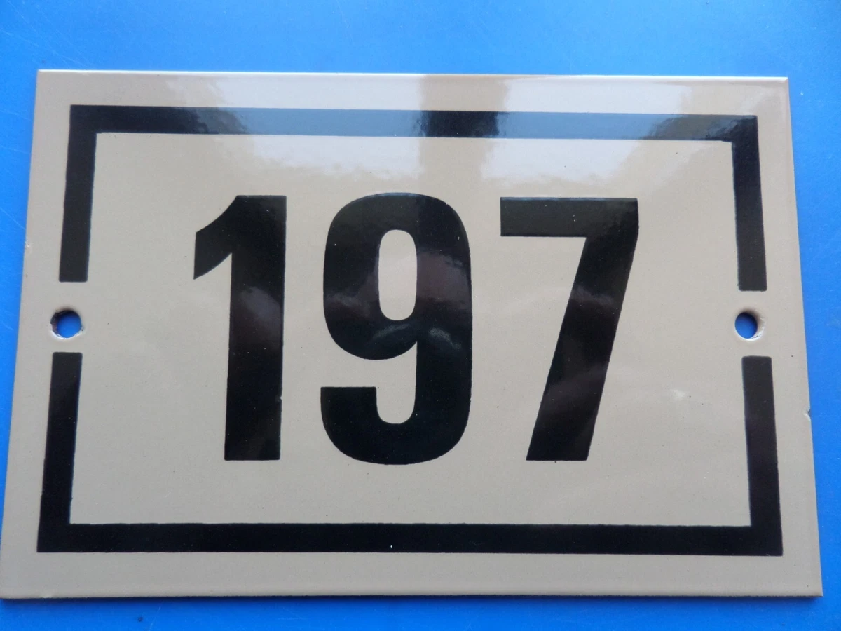 Plaque De Rue émaillée Ancienne Numéro 46 - Bleu, 10x15 Cm, Fixation Murale