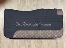 Western Black Felt Saddle pad with Printed Edge Wear
