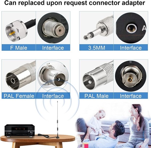 Magnetic Base FM Radio Antenna - Improves Reception for Home Theater Systems - Picture 5 of 11