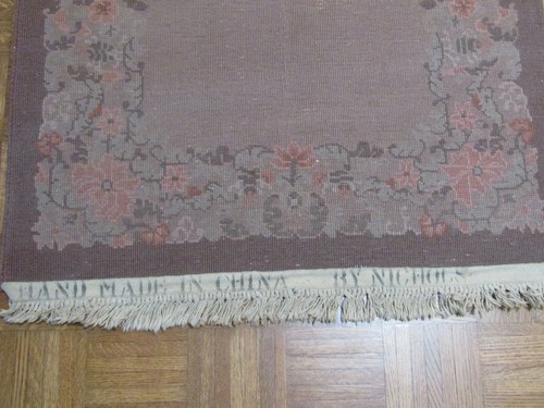 AUTHENTIC SET OF 2 ANTIQUE ART DECO CHINESE RUG BY W NICHOLS HAND MADE WOOL 3x5 - Picture 3 of 10