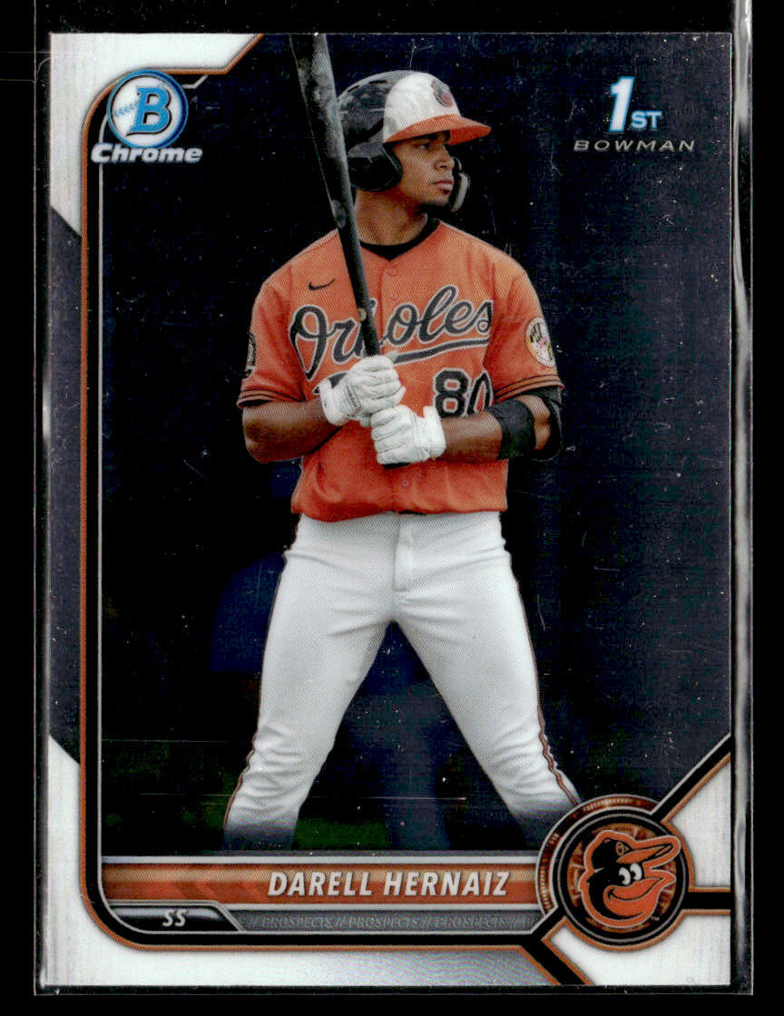 2022 Bowman #BCP-27 Darell Hernaiz Chrome Prospects Card Baltimore Orioles
