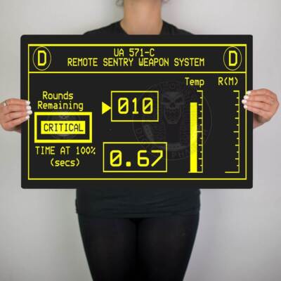 Digital Pharaoh UK Aliens Sentry Gun UI Bildschirm LV426 Weyland Yutani Schild