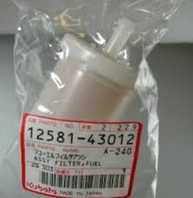 GENUINE OEM KUBOTA INLINE DIESEL FUEL FILTER 12581-43012