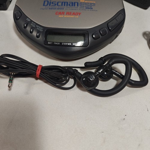 Lettore CD Sony Discman ESP D-E307CK pronto per l'auto con nastro cavi di alimentazione Cpa-7 e custodia - Foto 5 di 13