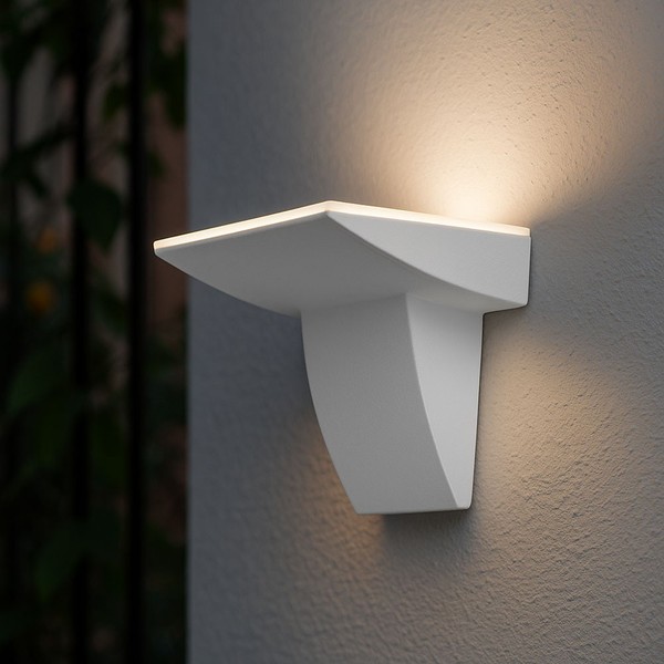Wandleuchte Wandlampe AußEnleuchte Hauswand Balkon Weiß IP44 Warmweiß Led L 24Cm-image