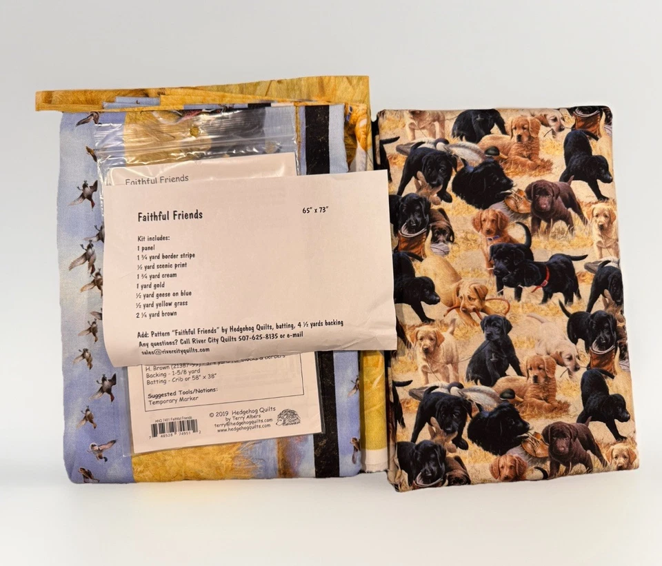 Northcott Fabric Complete Quilt Kit - Faithful Friends Fabric & Pattern 65”x73” - Image 4 of 4