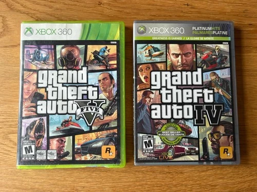 Grand Theft Auto V & IV (Platinum Hits) LOT | Xbox 360 | COMPLETE CIB
