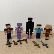 Minecraft Mattel 2020 Action Figure Lot Of 5 Piglin Steve Enderman Enchanting