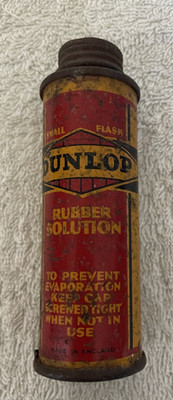 Vintage Dunlop Rubber Solution kleiner Flachmann 1929