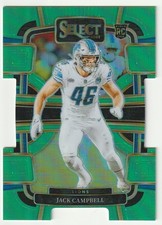 2023 Panini Select Jack Campbell #33 Concourse Neon Green Prizm Die-Cut /599(RC)