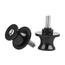 2Pcs 10MM M10 X1.5/1.25 Motorcycle Swing Arm Spools Sliders CNC Aluminum Black