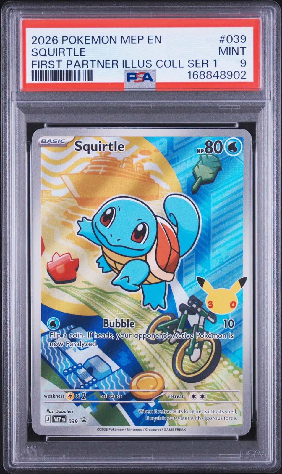 2026 POKEMON MEP FIRST PARTNER ILLUSTRATION COLLECTION #039 SQUIRTLE PSA 9
