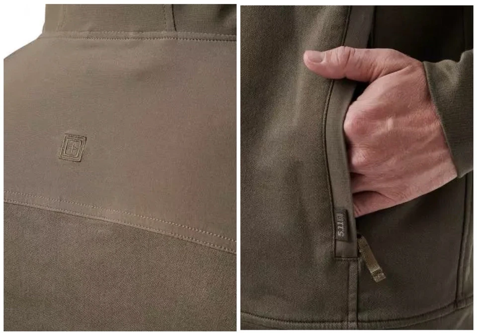 5.11 Tactical Plummet Jacket Mens S Ranger Green Full Zip Hooded Rugged Comfort - Image 2 of 4