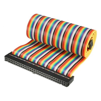 IDC Rainbow Wire Flat Ribbon Cable 64 Pins 66cm Length 2.54mm Pitch Type-C
