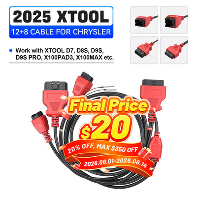 XTOOL Fit For Chry/sler 12+8 Programming Adaptor Auto Diagnostic Connector Cable