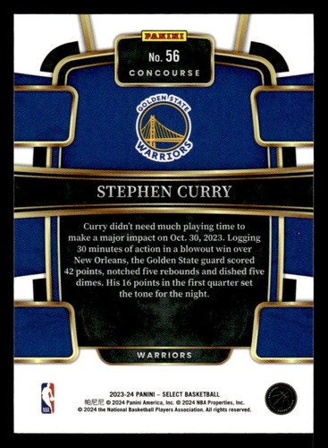 2023-24 Panini Select #56 Stephen Curry Golden State Warriors - Imagen 2 de 2