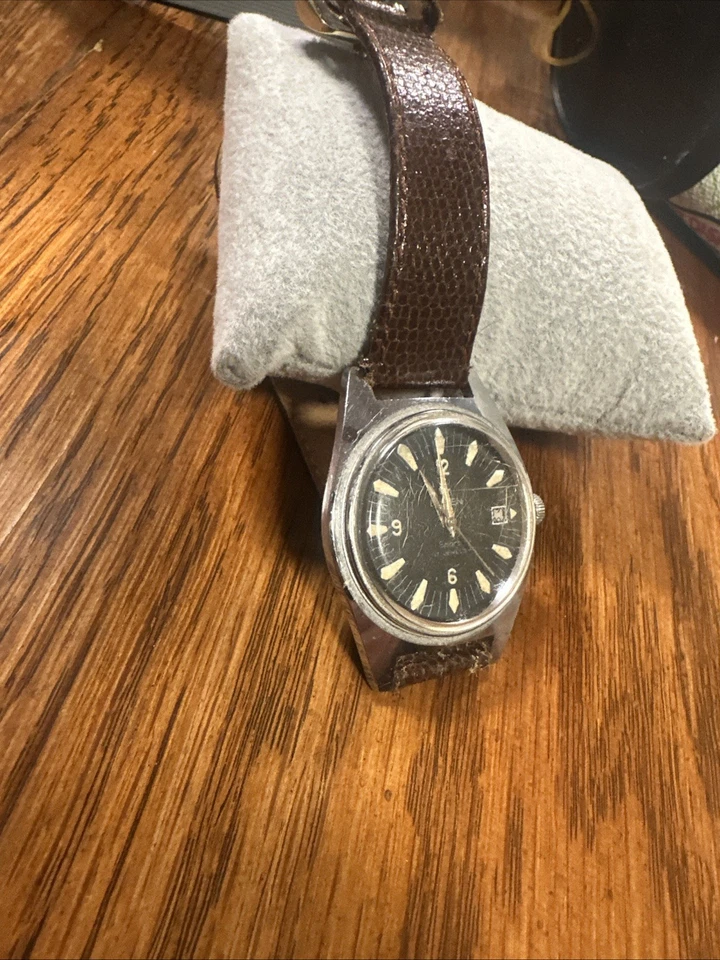 Vintage Rare 1950s Buren Diver Mens Watch Glow Mechanical 17 Jewel Black Dial - Image 3 of 4
