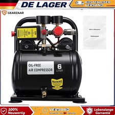 Fl&uuml;sterkompressor &Ouml;lfrei Kompressor Druckluftkompressor 6L 750W 230V 230 Volt