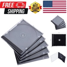 10.4 mm Standard Single Clear CD Jewel Case with Assembled Black Tray, 50 Pack