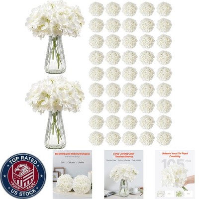 Stylish 105 Pcs White Silk Hydrangeas - Ideal for Bouquets & Table Settings