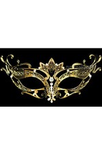 Brand New Laser Cut Glitter Rhinestones Golden Princess Venetian Mask Gold 