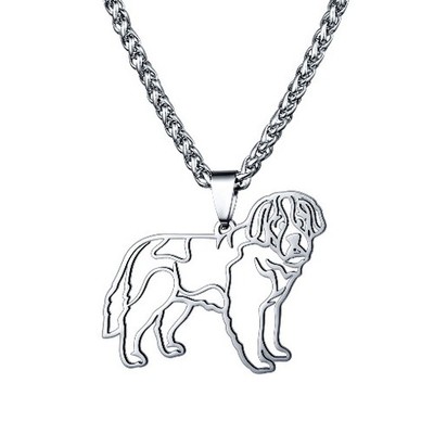Stainless Steel St Bernard Dog Bernhardshund Bernhardiner Alpine Mastiff Pendant